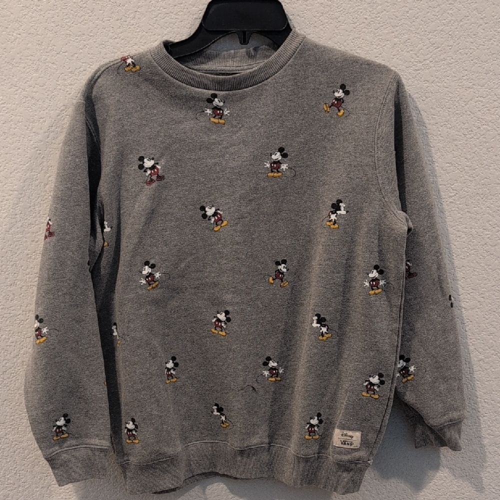 Vans Gray Mickey Mouse Crewneck Sweater